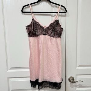 Orcanta Pink Lace Bow Slip Dress